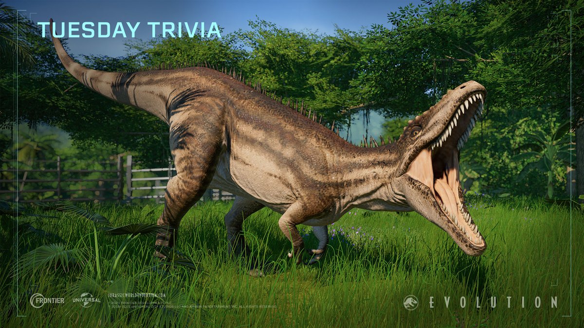 With 19 letters in its name, the Carcharodontosaurus has the longest name  of all the dinosaurs in Jurassic World Evolution. Pachycephalosaurus comes  in at a close second! Now try saying their names, image size:1200x675