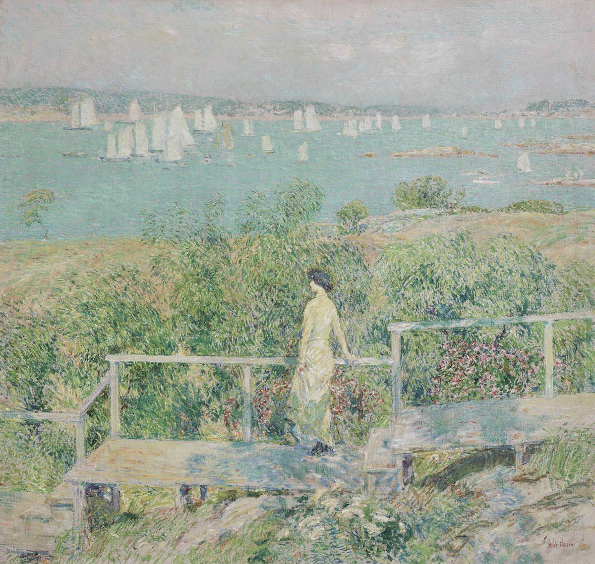 childe hassam - the yachts, gloucester harbor