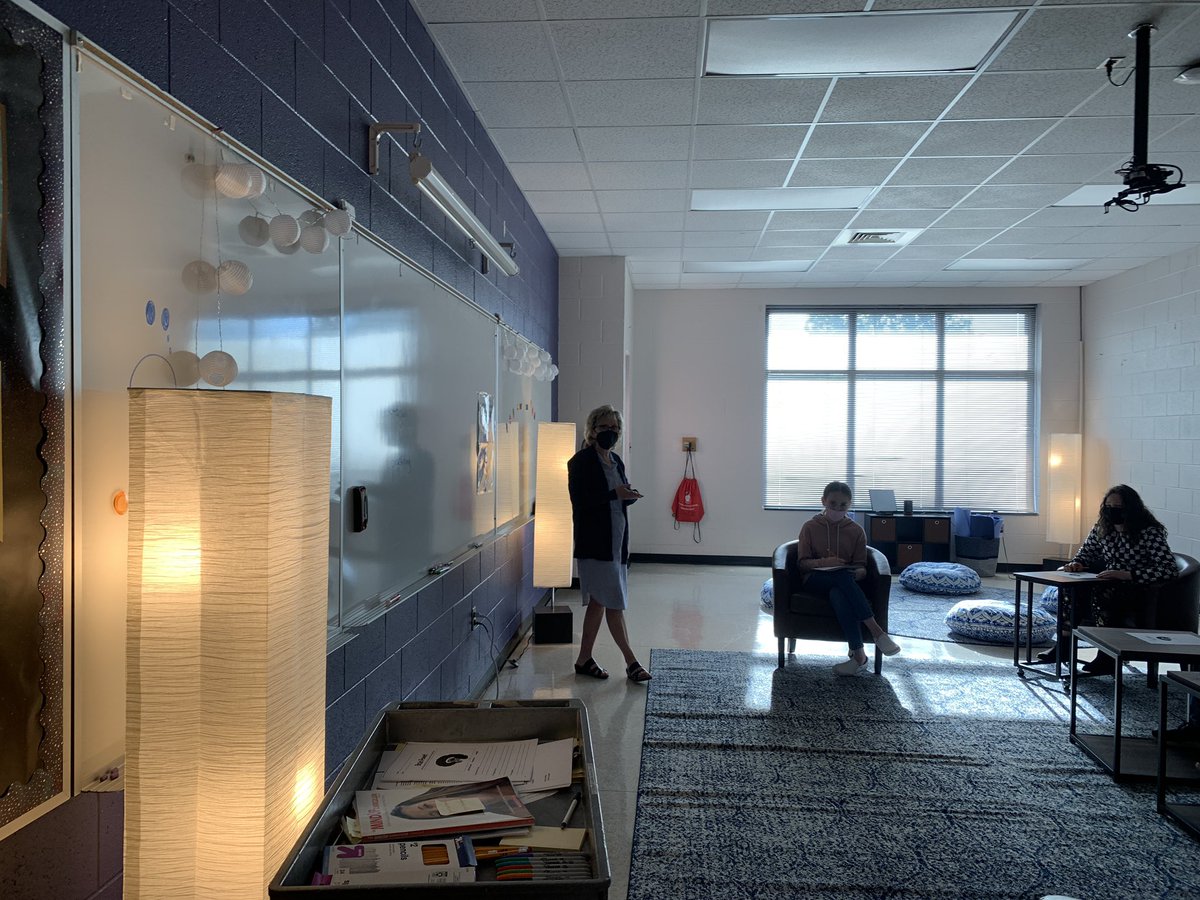Our meditation room is getting great use by Mrs. White and small groups of students. This morning the Ss were learning about strategies to manage stress during the school day. #SEL