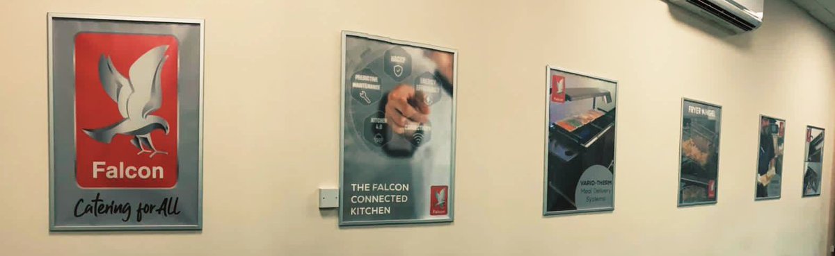Getting the showroom and socially-distanced meeting room ready for regular visitors with some new posters! Looking forward to welcoming everyone to Falcon HQ when it’s safe and appropriate to do so...

#cateringforall #reopening