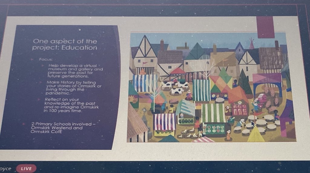 PPD1000's tweet photo. Super presentation from Karen Bloyce (and me) on the Once Upon A Town Project. #EHUfoundationsubjects2021 https://t.co/VZ27Yzm5Hx