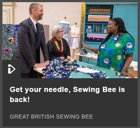 Julian_Buckley's tweet photo. BBC advises getting your works out in preparation for waching #SewingBee. https://t.co/2kBVGlwnjR