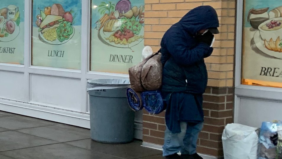 Dan lost his room through a series of unfortunate events. He carried a tent, tarp, and all of his belongings neatly folded with him while he ate lunch at Blanchet House so they wouldn't be stolen. 2,399 single adult men are unsheltered in Portland according to the 2019 PIT count.