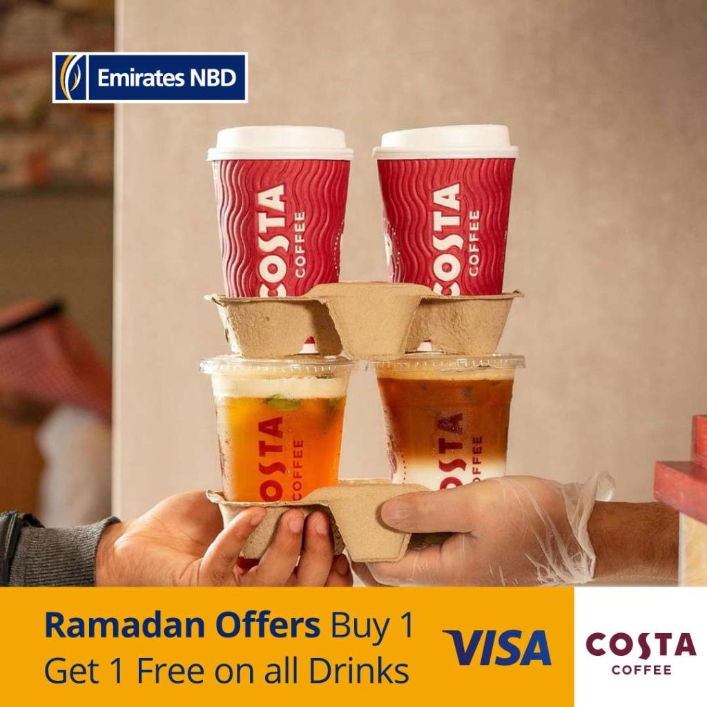 EmiratesNBD_KSA's tweet photo. Buy 1 Get 1 free drink at costa when paying using your Emirates NBD Visa Credit Card. The offer is valid until May 12th 2021.
Terms & Conditions Apply. For more details please visit
https://t.co/rd54fJIkoV
#costa
#EmiratesNBDOffers
#EmiratesNBD_KSA
#KSA
#SaudiOffers https://t.co/euopnuL9n2
