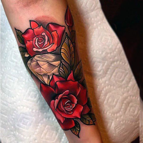 Red crossed roses tattoo  Tattoogridnet