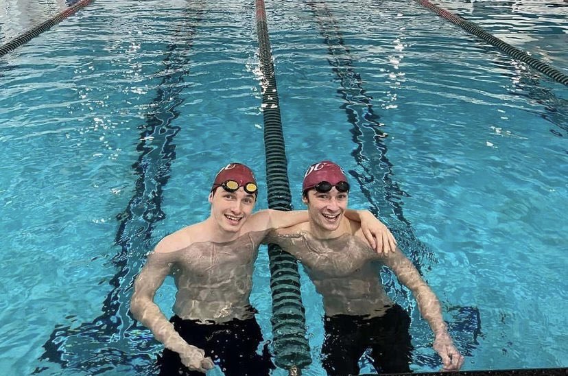 All smiles for these two <a href="/FDU_Swimming/">FDU Devils Swimming</a> seniors!  Congrats Eric &amp; Josh on incredible careers, we wish you well in your next chapter!  #ohtheplacesyouwillgo #DevilsPride