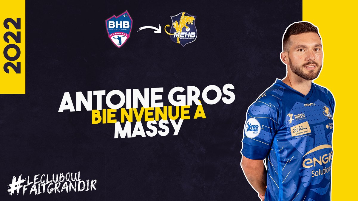 MEHB_officiel's tweet photo. 📣 ANTOINE GROS EST MASSICOIS !
🦁 Antoine Gros rejoindra le #MEHB en fin de saison. Détails et réactions : https://t.co/3aHT16DIqu
👋 Bienvenue à Massy Antoine !
#LECLUBQUIFAITGRANDIR #hand #handball #proligue #lnh #massy #mehb #handyou https://t.co/Nf0io2lzPn