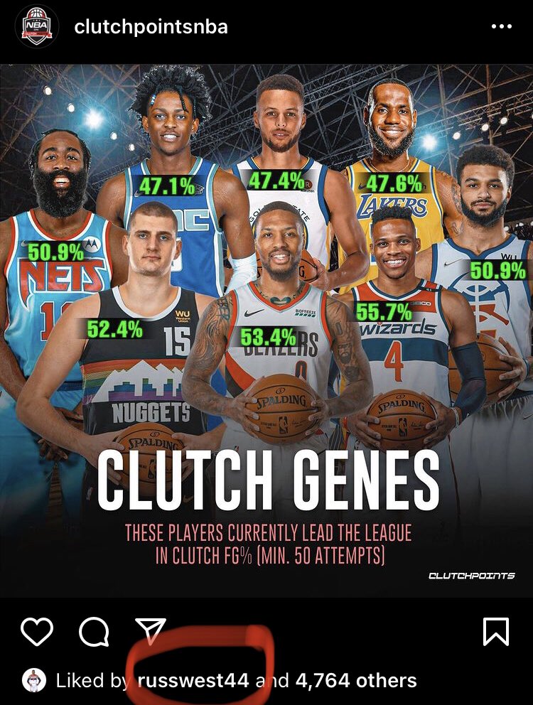 Chase Hughes on Twitter "Looks like Russell Westbrook approves of