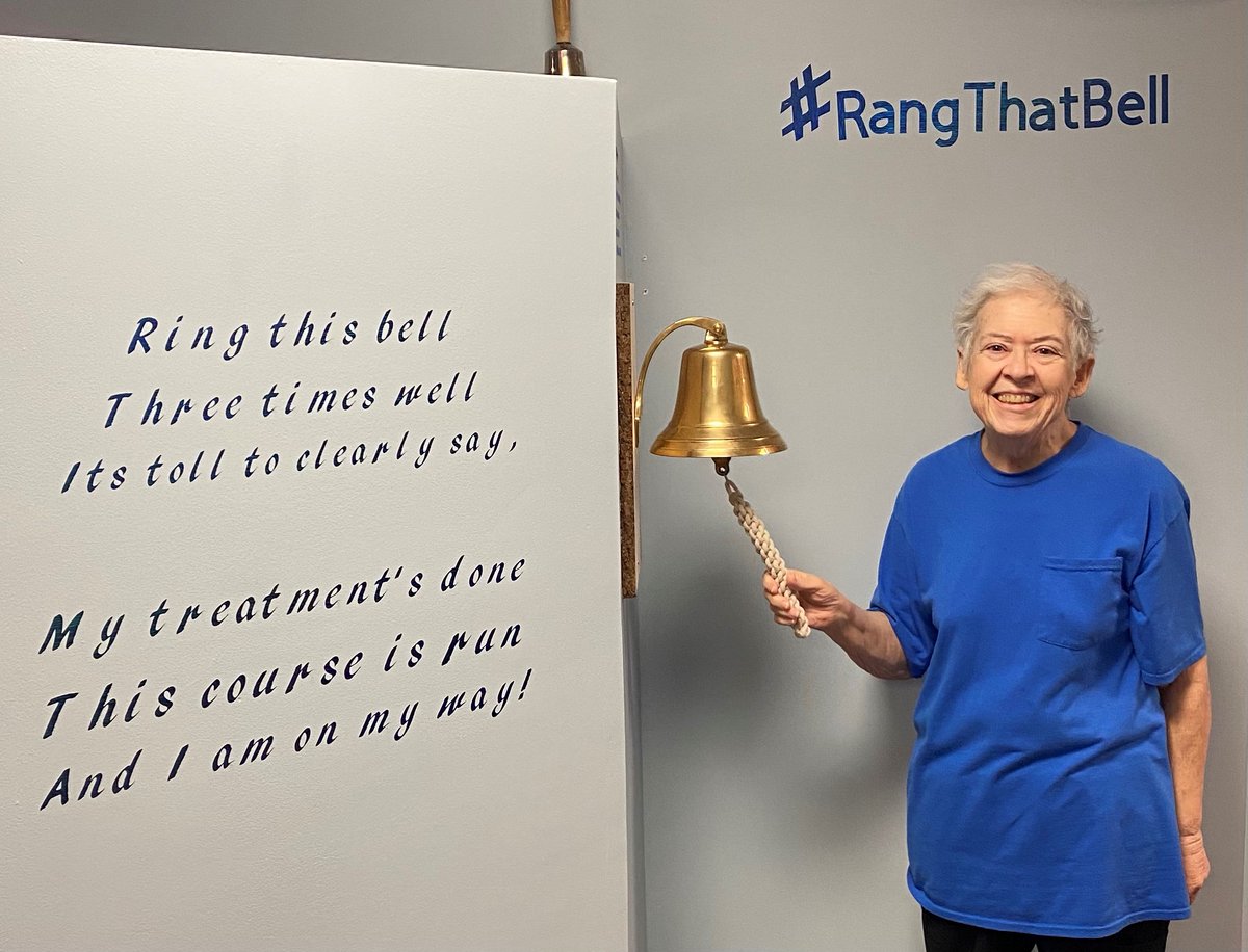 🎉Congratulations to you, Mrs. Cathy Pennington! 🎉Today Cathy #RangThatBell!🔔🎶 We love seeing our patients smiling as big as Cathy is today, it certainly is contagious!! 😁💜🎗
#PrecisionCC