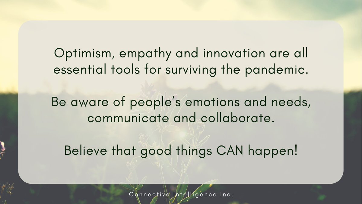 ConnectiveInte1's tweet image. Tools for surviving the pandemic.
#optimism #empathy #innovation #mindsetshift #pandemic #disruption