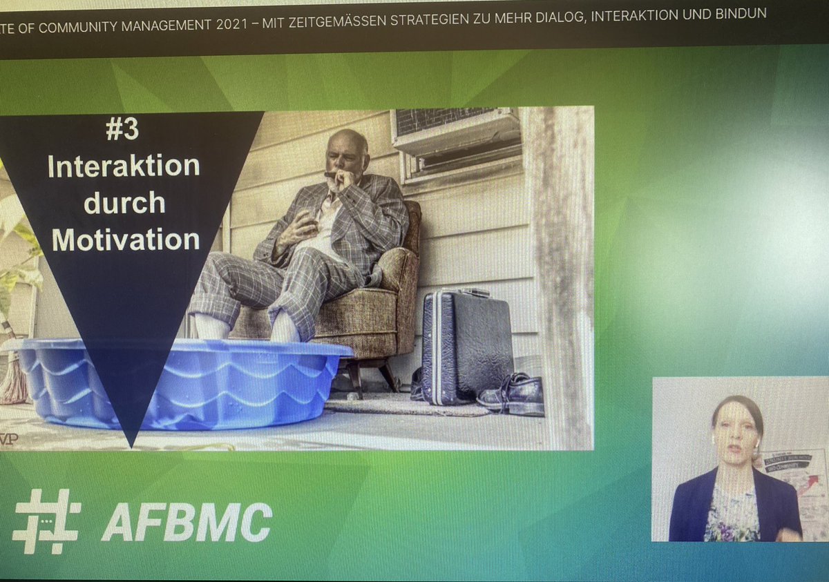 Vielen Dank für diesen spitzen Vortrag <a href="/VivianPein/">Vivian Pein</a> zu dem Thema State of Community Management - Mit zeitgemäßen Strategien zu mehr Dialog und Kundenbindung.
Ich freue mich schon auf Ihre Buchvorstellung 📖 
<a href="/ruv_de/">R+V Versicherung</a> #dubistnichtallein #AFBMC @allfacebookde
