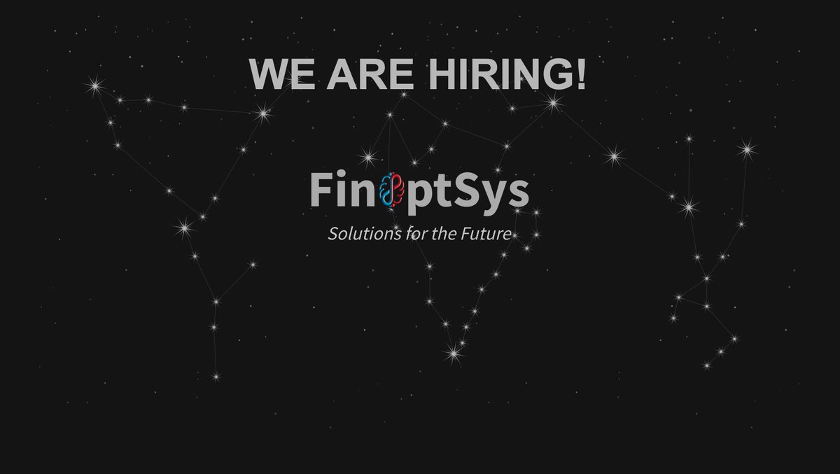 FinOptSys's tweet photo. We are growing our team, both at entry and mid-level across sales (Client Centric)  and technology ((UI, Java &amp; Back-End Dev).  
If you thrive on working in a fast paced, extremely dynamic and innovative setting, please direct message the company. #fintech #SaaS #hiring https://t.co/aIaSMoZ7FO