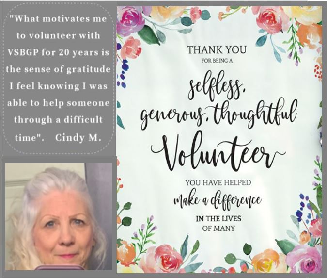 VictimServices_'s tweet photo. At #VSBGP we applaud our team of #volunteer Crisis Responders and the members of our Board of Directors!  
Apply to volunteer today: https://t.co/lgBlooHQj5
Meet Cindy, Volunteer Crisis Responder for 20 years. #NationalVolunteerWeek #Thankyou #weloveourvolunteers https://t.co/9Qfw2X6U5m
