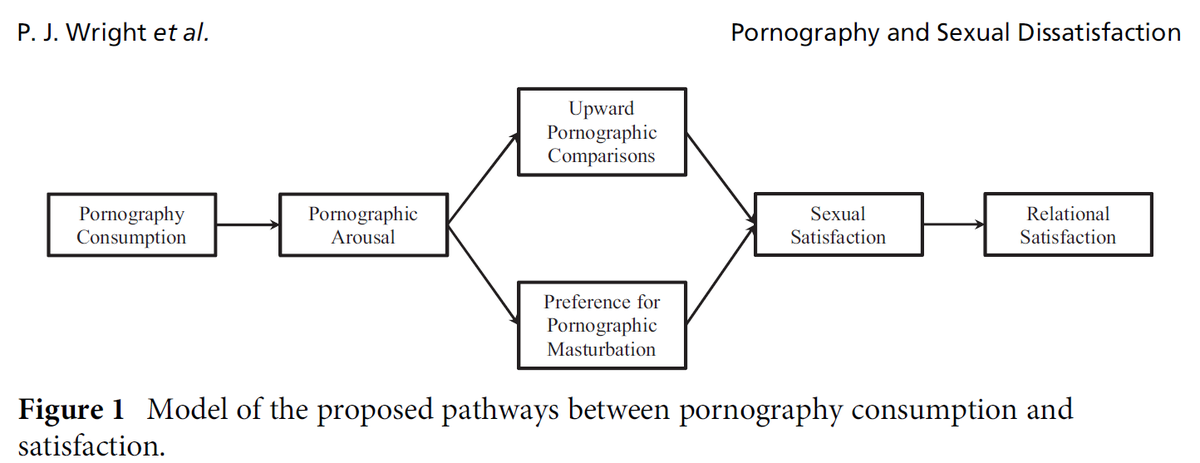 3/ - Which weakens perceptions of how satisfying it is to have sex with one’s partner, and ultimately decreases perceptions of relational satisfaction.The results punch holes in the claim that relationship dissatisfaction comes first, which leads to more porn use.