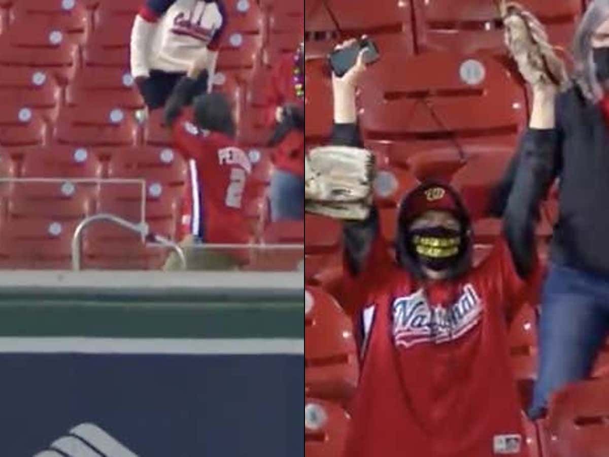 barstoolsports's tweet photo. Fan Hilariously Drops a Home Run Ball And Nearly Gives Up The Sport Of Baseball All Together - Gets Redemption Later On And Makes The Catch!  https://t.co/sOBdC6JTBp https://t.co/gYolhUXwmO