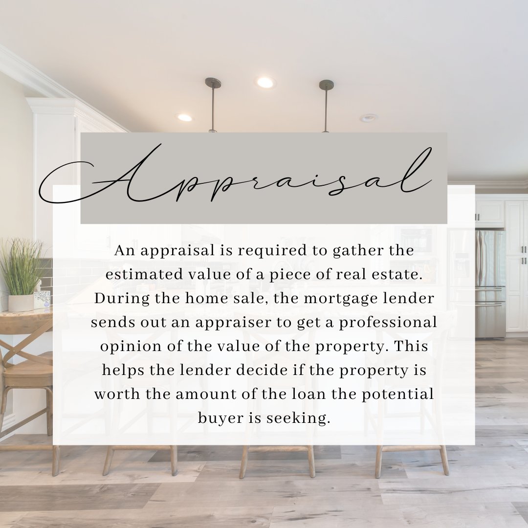 HackworthJenni's tweet photo. Today's term is appraisal.  Its when someone gives an estimated value of a piece of real estate.

#termtuesday #realestate https://t.co/oMAOeWQ7hF