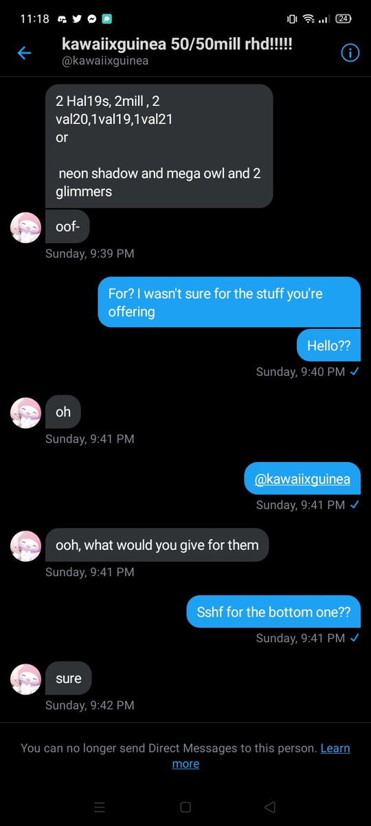 DeveloperAdri's tweet photo. Exposing @kawaiixguinea for Trying to scam me and waste my time

We both agreed to do a trade about my limiteds which is a big trade. She have been using the reason she doesn't have time to avoid doing it with me and going first, i have seen her posting alot of tweets ***"**(1/3) https://t.co/Fji0p5SOaF
