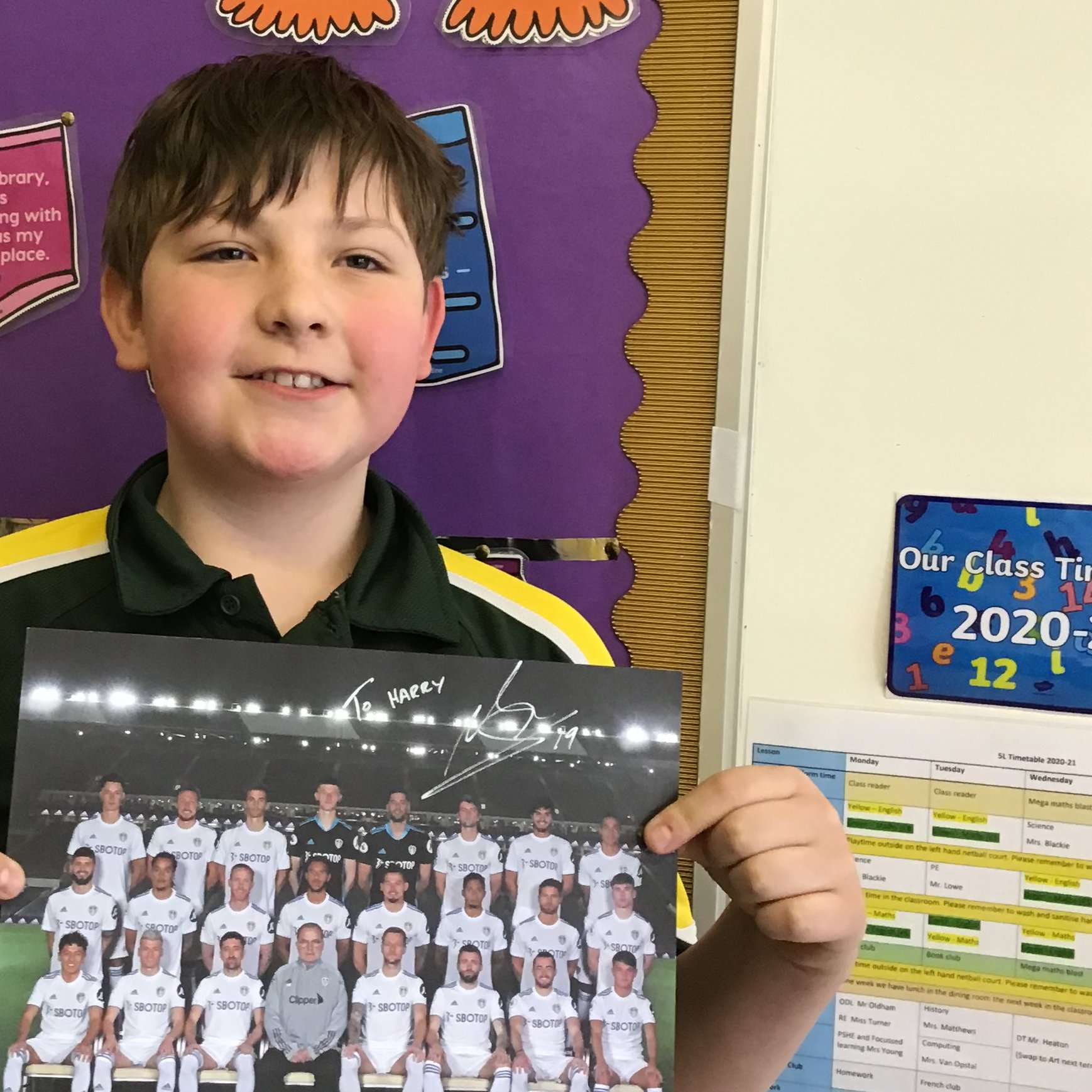 Richmond House School Thank You So Much To Pablo Hernandez And Lufc For The Signed Picture Sent To Harry In Year 5 He Wrote A Superb Persuasive Letter In His