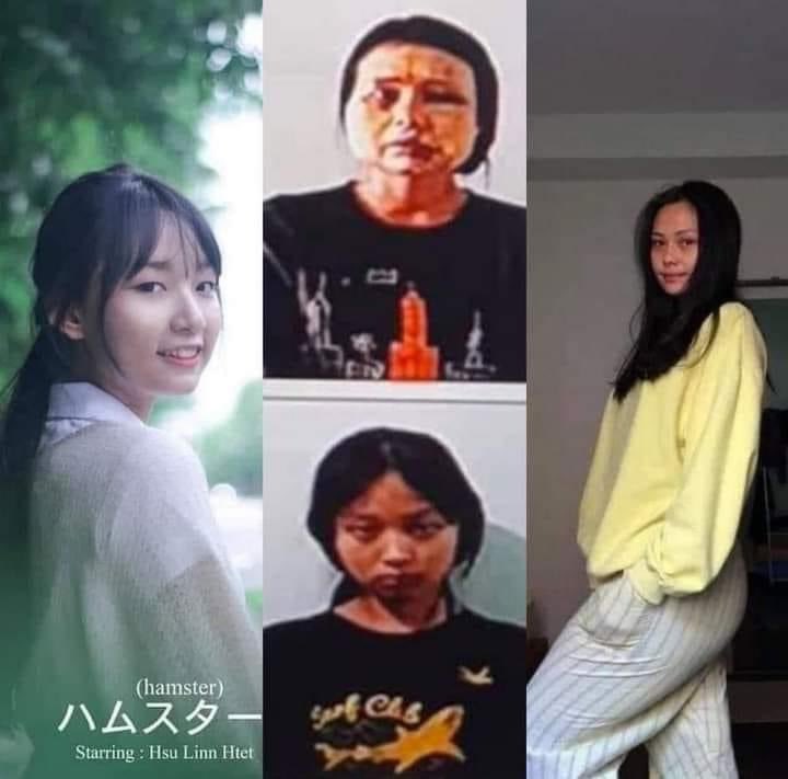 Samhon852's tweet photo. 在4月17號兩名在仰光被捕的女孩
今天軍營電視台播出她們的情況
係被打到咁樣 😔 https://t.co/5goKjWpMRM