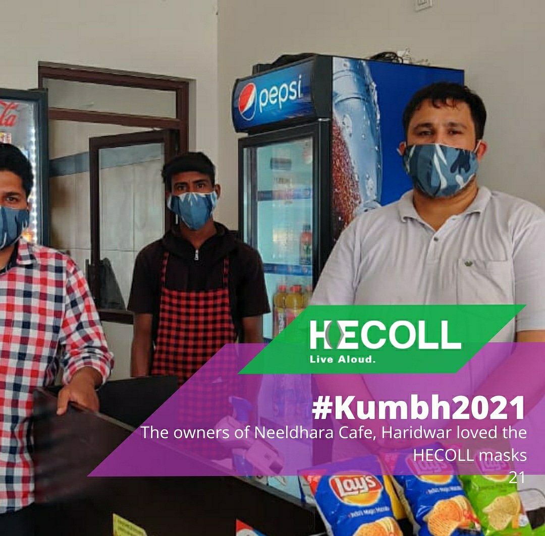 hecoll_tech's tweet photo. Our HECOLL masks ensured that the owners of this quaint yet lovely cafe in Haridwar stay safe and protected while they serve the people thronging Kumbh Mela 2021.
#Hecoll #Sustainable #AntiUV #AntiViral #AntiBacterial #HecollTech #Masks #cafe #Headcover #germkilling #WearMasks https://t.co/us7eN4ofbX