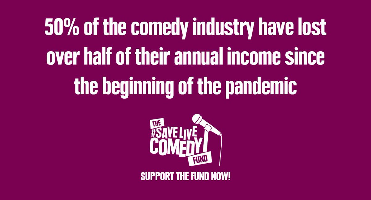 GleeClubBham's tweet image. 50% of the UK's live comedy industry have lost over half of their income since March 2020, even once you take SEISS &amp;amp; furlough payments.
 
The #SaveLiveComedy Fund, launched today, will help those most in need across the industry.
 
Donate here: savelivecomedy.co.uk