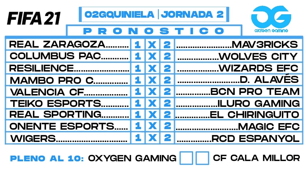 Oxygen Gaming (@gamingoxygen) on Twitter photo 💥 #QUINIELAO2G💥
¡Todas las jornadas podréis participar y ganar 50€ pronosticando los partidos de VFO! ⚽
🔰Requisitos:
🔹RT y seguir a <a href="/GamingOxygen/">Oxygen Gaming</a>
🔹Subir pronóstico al tweet con #O2GQuiniela2
Podéis revisar las bases legales en nuestra web. 👇
oxygengaming.es/bases-legales-… 💥 #QUINIELAO2G💥
¡Todas las jornadas podréis participar y ganar 50€ pronosticando los partidos de VFO! ⚽
🔰Requisitos:
🔹RT y seguir a <a href="/GamingOxygen/">Oxygen Gaming</a>
🔹Subir pronóstico al tweet con #O2GQuiniela2
Podéis revisar las bases legales en nuestra web. 👇
oxygengaming.es/bases-legales-…
