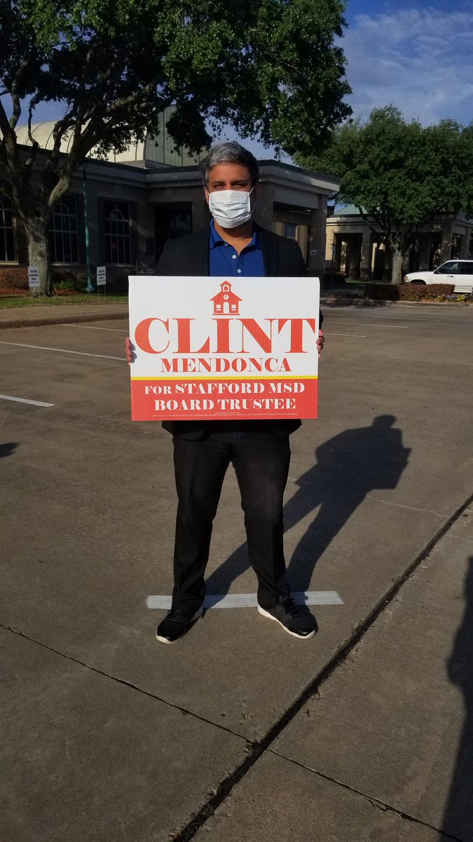 Clint4Stafford's tweet image. Sadly, I can&apos;t be at the polls daily to greet voters. As a manager for a local bank, I&apos;m actually covering two branches right now while a colleague is on leave. 

If I was out there, you&apos;d see something like this.

#Clint4SMSD #Clint4Stafford #CommittedtoSMSD #CommittedtoStafford