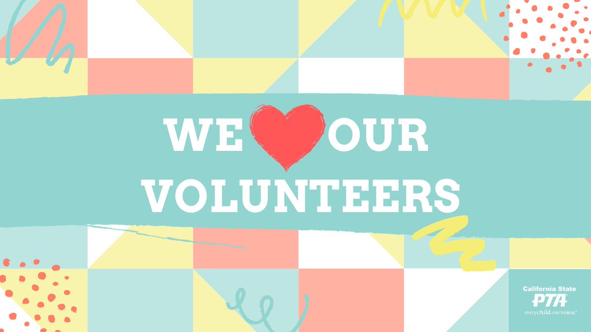 CaliforniaPTA's tweet photo. #VolunteerAppreciationMonth gives us a chance to recognize all of the amazing #parents, #famlies, #caregivers and community members who have volunteered to help #AllChildren. Join us in celebrating #PTAVolunteers for all they’ve done to support our schools this year. #PTA4Kids https://t.co/yDbFsKuurZ