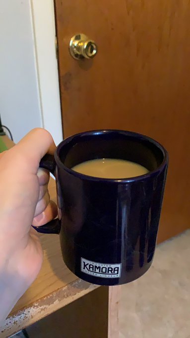Sweetness! Then I dedicate this home brewed coffee to you @NaughtySwan1127!  Keep rocking dude! 🖤 https://t<a href="/tag/vtuber"class="tags"><span>#vtuber</span></a><a href="/tag/persona4golden"class="tags"><span>#persona4golden</span></a>