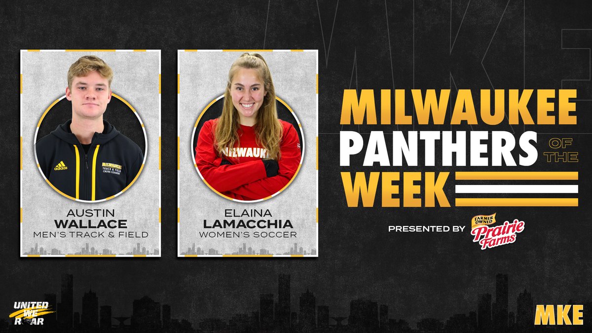 MKEPanthers's tweet photo. Here are your MKE Panthers of the Week!

Elaina LaMacchia
Soccer ⚽️
@e_lamacchia17 was named Horizon League Tournament MVP after back-to-back shutouts!

Austin Wallace
Track &amp; Field 🏃‍♂️
@walle1224 broke the long jump school record and won the decathlon at the Gibson Invitational! https://t.co/b9gXwIgPEV