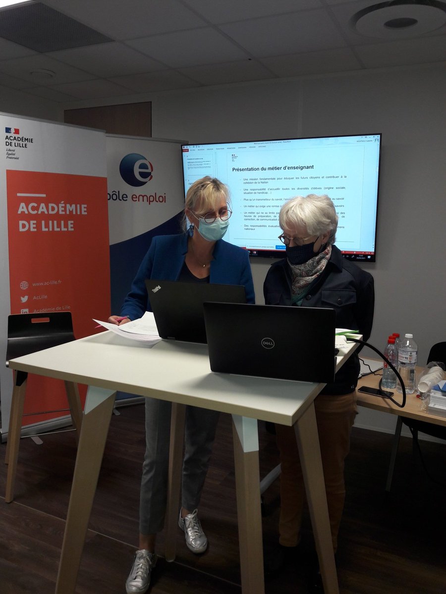 L' Académie de Lille et @poleemploi_HDF se sont associés cet après-midi lors d'une Webconf' présentant les opportunités offertes par l'Education Nationale sur des postes de contractuels.
💻 350 personnes y ont participé.

<a href="/SylvieMaeseele/">Sylvie Maeseele</a> <a href="/DoleRudy/">Rudy Dole</a> @VirginieVancau1 <a href="/WalraeveL/">Walraeve Anne-Lise</a>