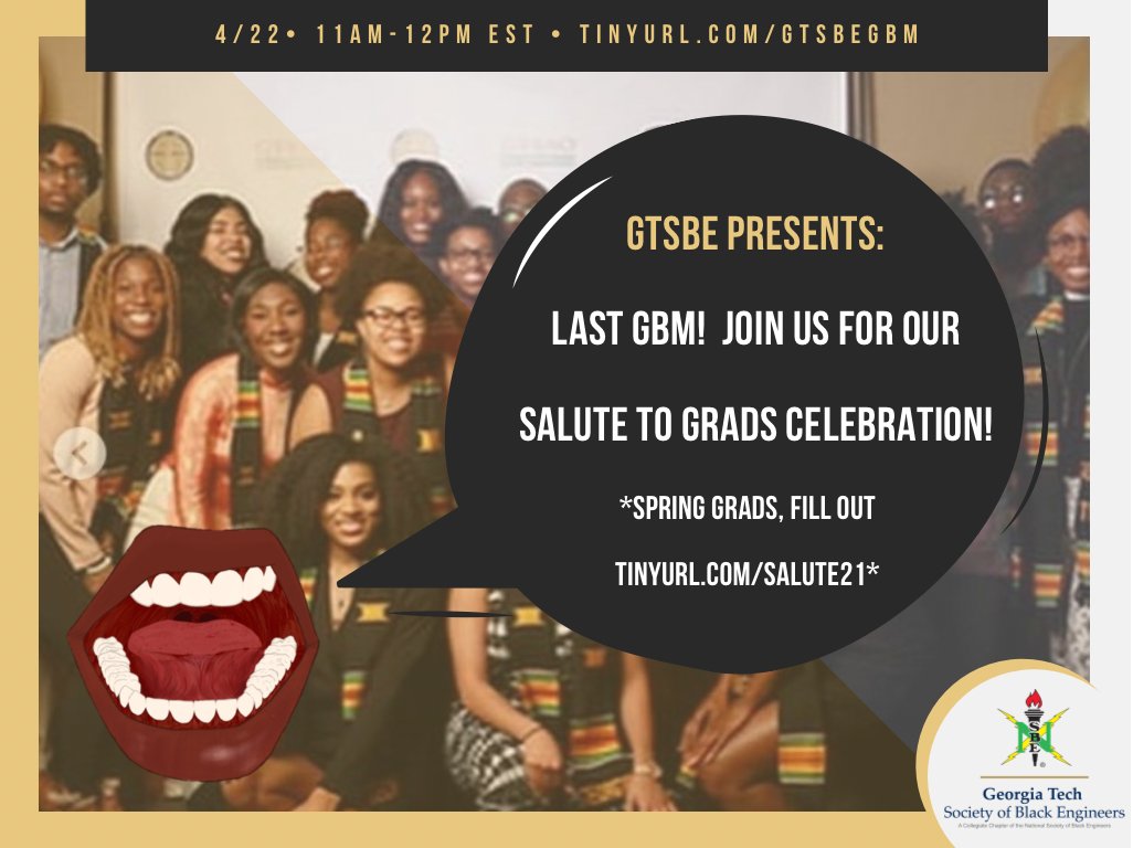Join us this Thursday, April 22nd, from 11:00 am-12:00 pm for our Salute to Grads celebration and our last general body meeting. Join us in congratulating all our Spring ’21 graduates, get some insight and words of advice, and be inspired to finish this semester strong! 🎓