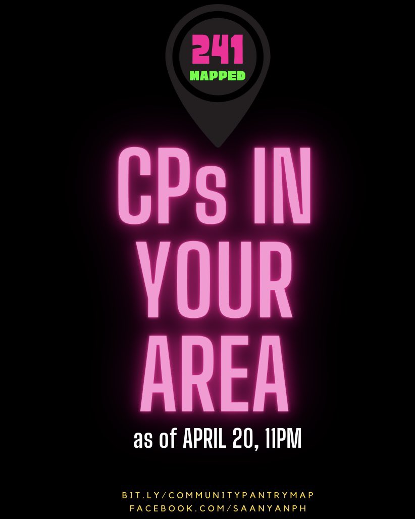 anditabinas's tweet photo. โHow you like that?โ -Blackpink, 2020 ๐
See u on Thu 6PM as we share how to map community pantries on the "Saan May #CommunityPantry?"
We also encourage Community Pantry Organizers to share their experiences as we raise awareness about community care & mutual aid.
##mapabigay https://t.co/qPJw5A0fel