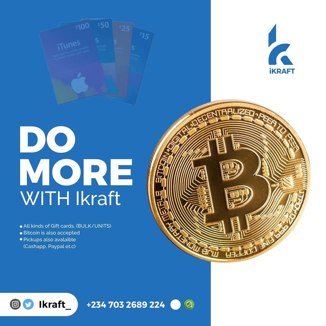 ikraftpay's tweet photo. Enjoy maximum profit on crypto &amp; Giftcards when you trade with @iKRAFT__ 
Let's get it done https://t.co/9pL2GSLqYk
