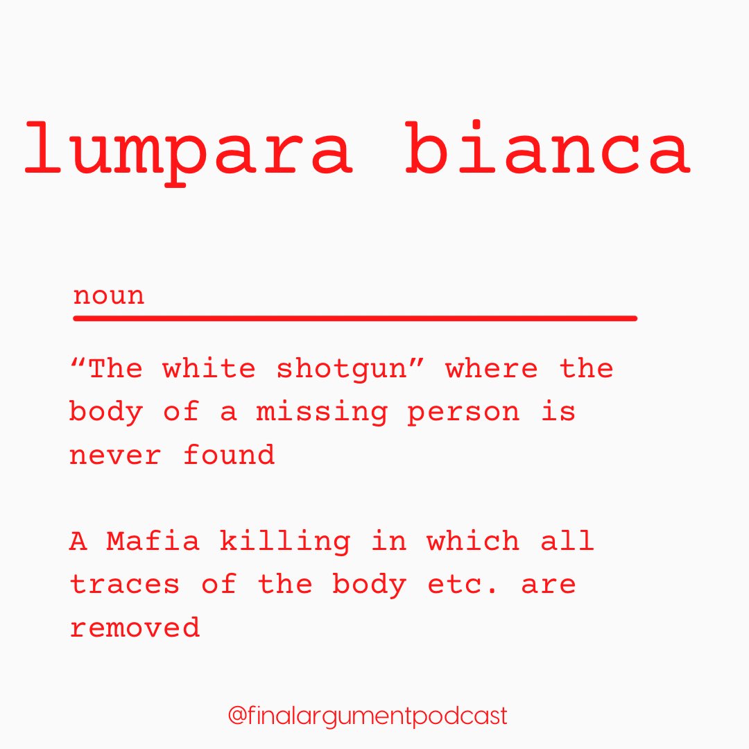 There is more than enough evidence to suggest “lumpara bianca”. Stick with me through season 1 of Final Argument as I break down the evidence with you. Don’t forget, with membership to my website you can access evidence discussed in each episode.