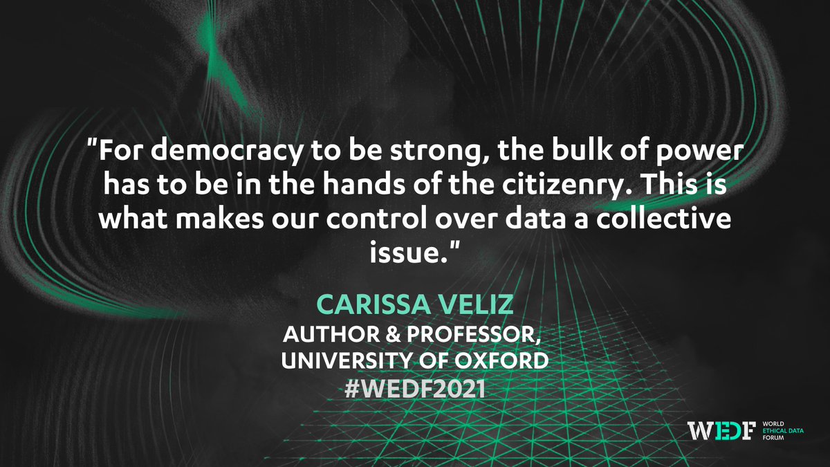 WEDF_forum's tweet photo. Author of #PrivacyisPower and Associate Professor of Philosophy at @UniofOxford, @CarissaVeliz on the importance of #privacy...

#DataEthics #WEDF2021 #Privacy2me https://t.co/GyTuin8ZHD