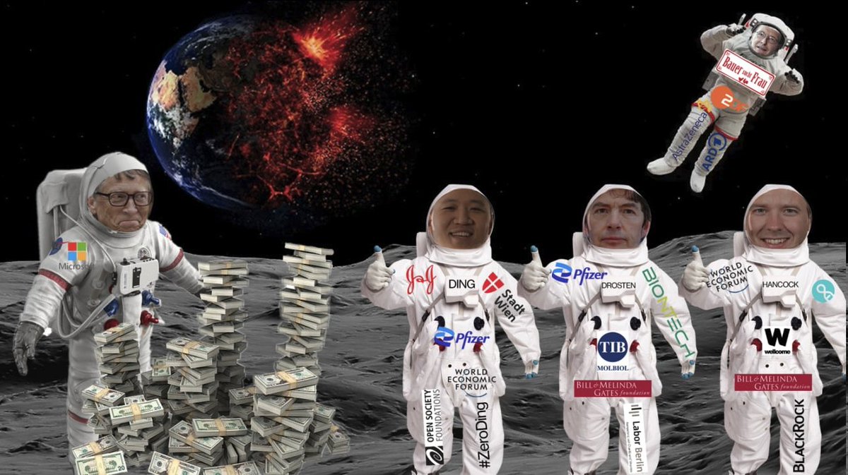 2/: If scientists and politicians had to display their sponsors publicly, those currently in the spotlight would most likely look like these astronauts, who are misleading the public by attributing doomsday potential to the virus.  #ToTheMoon