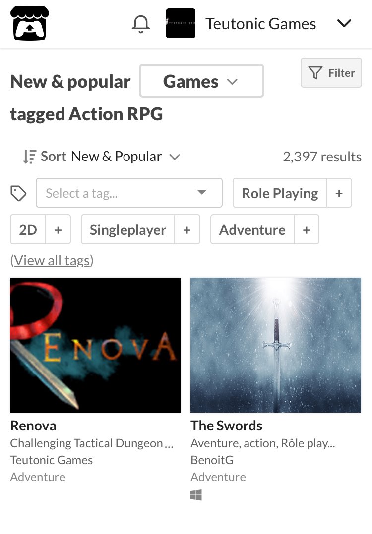Renova_Game's tweet photo. Our game currently is ranked Number 1 on Action-RPG, New and Popular section🔥💪🎉🎉🥳
#gamedev #indiegame #indiedev #development #インディー #ゲームの世界 #RenovaGame #UnrealEngine4 #UE4 #rpg #Steam #startup  #EpicGames #PC #Feedback https://t.co/uXZMkXw4fg