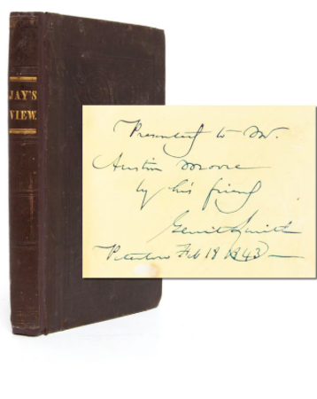 WRareBooks's tweet photo. Books like these are physical reminders of the importance of #activist #networks in creating social reform. Here, #GerritSmith presents #WilliamJay's #abolitionist tract to #AustinMoore.  All three spent their lives fighting slavery in the #US:

https://t.co/HmGAmNCfsU https://t.co/Ikd2rnaRbQ