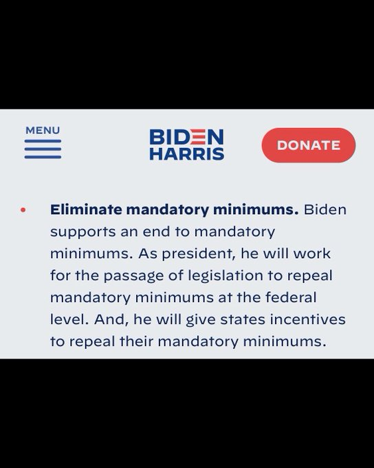 Despite his campaign promise to eliminate the racist mandatory minimum sentences for drug convictions that he once championed, Biden has pushed to extend them instead now that he's in office. 24/