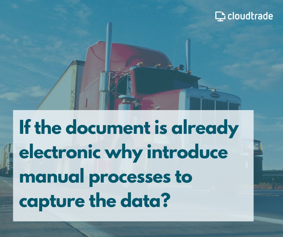 We estimate up to 90% of invoices are sent via email or file transfer as data rich documents, many businesses still capture this data manually. 

If the document is already electronic why introduce manual processes to capture the data?

bit.ly/3dxUvFO

#freightinvoicing