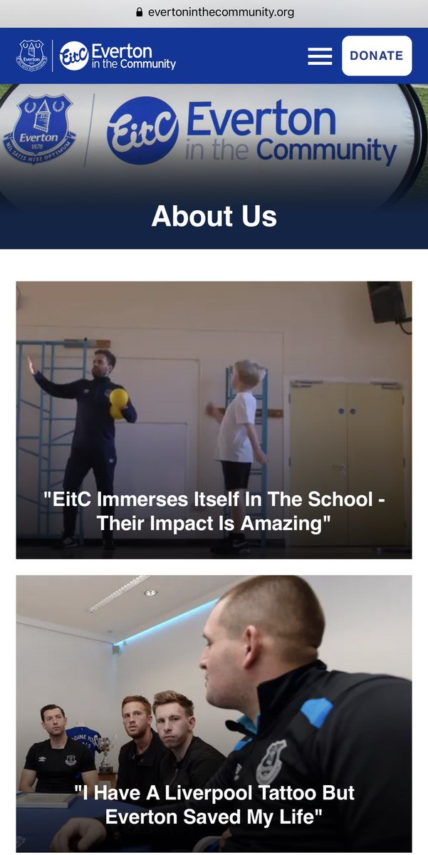 Everton.

Created the first "in the community", engaging supporters on everything from mental health to education.

A club I never played for but still drops me a line to ask about MH initiatives.

So not surprised at all at their stance today. 

Never change <a href="/Everton/">Everton</a> 💙