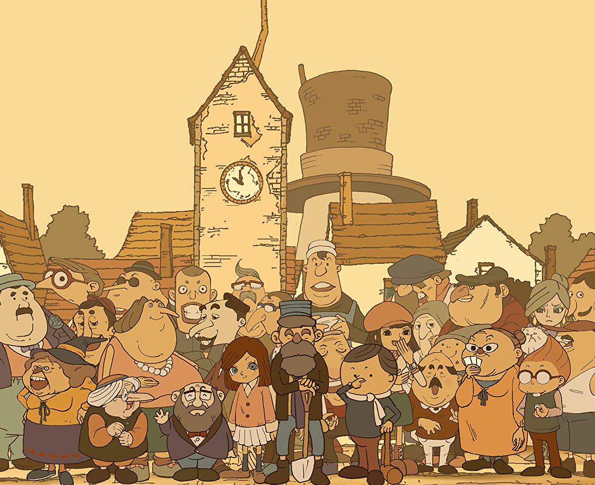 DearestHershel's tweet photo. The ending screen images from the first three Layton games.

#professorlayton #curiousvillage #pandorasbox #diabolicalbox #lostfuture #unwoundfuture #layton https://t.co/HgQcILaDqa
