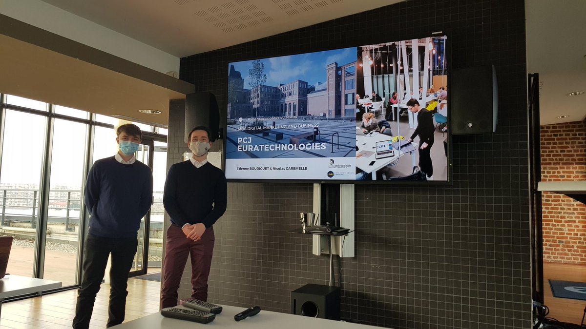 Présentation finale des #PCJ pour <a href="/euratechnologie/">EuraTechnologies</a> 
🚀 Après plusieurs mois d'échanges, de communication et de marketing, <a href="/nicaremelle/">Nicolas CAREMELLE</a> et <a href="/EBoudiguet/">Etienne BOUDIGUET 🇨🇵</a> nous proposent leurs préconisations pour le 1er incubateur et accélérateur de France 

#mbadmb #transfonum