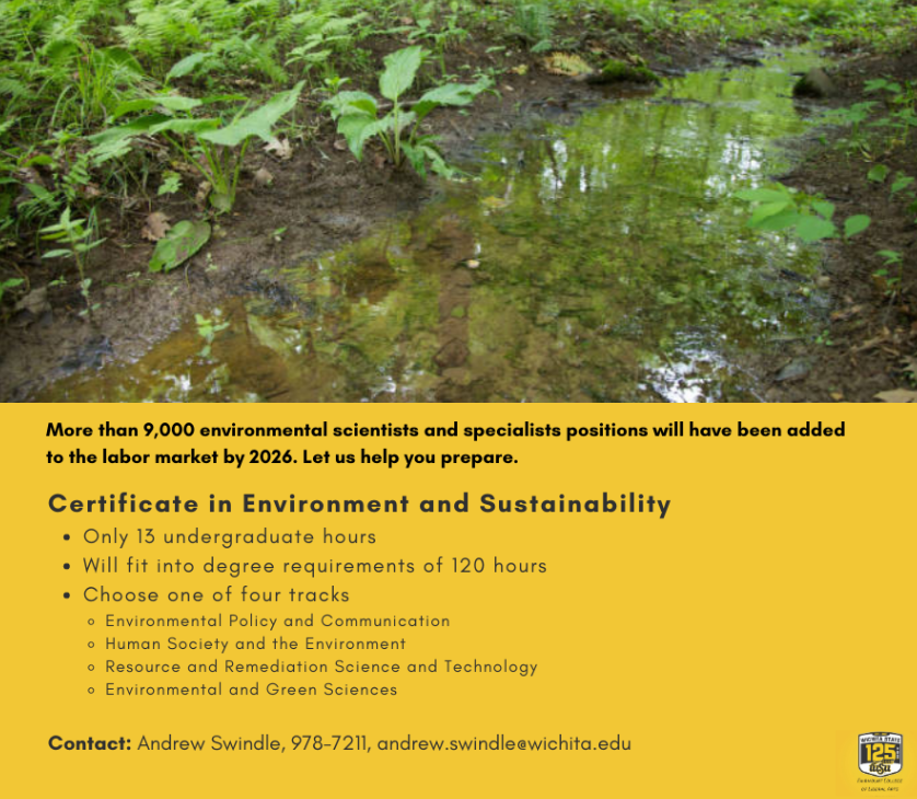 WSU_AdvisorLAS's tweet photo. Earth Day got you thinking about the environment? 

Enhance your knowledge and skill set by earning a certificate, such as this one in Environmental Sustainability.
 
One of the many things you should #askyouradvisor https://t.co/EpYI0ijvHn