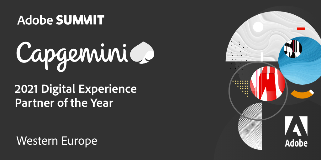 CapgeminiUK's tweet image. We are delighted to announce that Capgemini has been named the @Adobe 2021 Digital Experience Partner of the Year – Western Europe. Huge thank you to our team for all of your hard work! bit.ly/3guM5kB
#AdobePartners #AdobeSummit 
@AdobeExpCloud  @AdobePartner