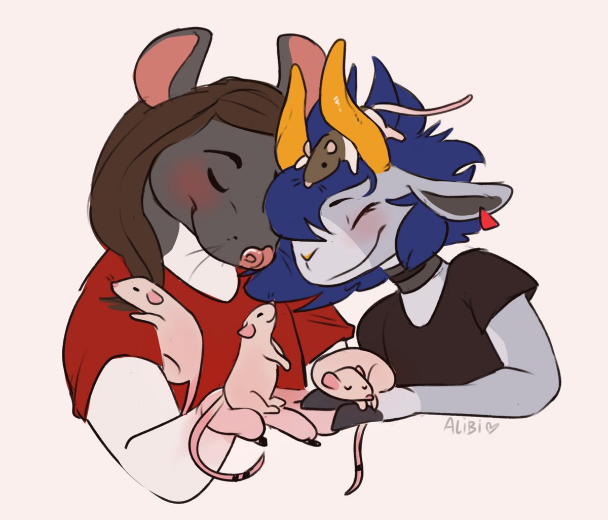 ArtOfZue's tweet photo. A family can be a rat, a goat, and their 4 rat sons.
Happy anniversary my Math Rat  ❤️✨

Art by @MapachaCremita 😭 https://t.co/tyhQNhgYxg
