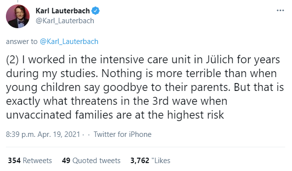 52/: Instead of spreading fear like German fearmonger #1  @Karl_Lauterbach, what are the measures we could have expected during a pandemic? Spoiler: scaring people that they could kill their parents is not part of it. Shame, Karl!