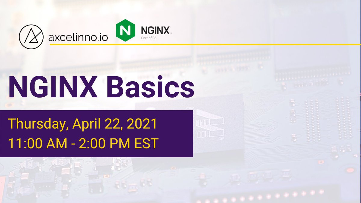 nginx's tweet photo. Last chance to register for our Virtual Workshop: NGINX Basics, co-hosted by @axcelinno! Register for this hands-on lab and learn about all the cool things you can do with #NGINX and #NGINXPlus. https://t.co/6VzmBAasHg https://t.co/UHXLViK5PS