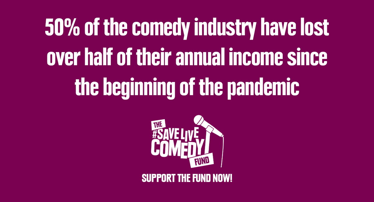 LiveComedyUK's tweet image. It's time to #SaveLiveComedy - by helping those that make it happen.

The #SaveLiveComedy Fund is supporting those most in need &amp;amp; has already raised over £44k. With your help, we can make sure that nobody is forced out of the comedy industry.

Donate now: savelivecomedy.co.uk
